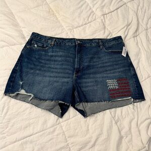 Women’s size 24 American flag shorts Bnwt